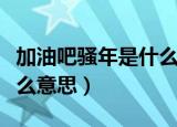 加油吧骚年是什么意思（网路语加油吧骚年什么意思）
