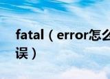 fatal（error怎么解决 fatal error是什么错误）