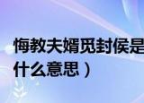 悔教夫婿觅封侯是什么意思（悔教夫婿觅封侯什么意思）