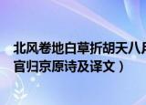 北风卷地白草折胡天八月即飞雪是什么意思（白雪歌送武判官归京原诗及译文）