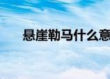 悬崖勒马什么意思（看完你就知道了）