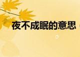 夜不成眠的意思（夜不成眠是什么意思）