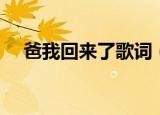 爸我回来了歌词（爸我回来了歌词列述）