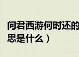 问君西游何时还的意思（问君西游何时还的意思是什么）
