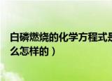 白磷燃烧的化学方程式是什么（白磷燃烧的化学方程式是什么怎样的）