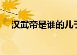 汉武帝是谁的儿子（汉武帝有什么成就）