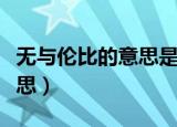无与伦比的意思是什么（词语无与伦比什么意思）
