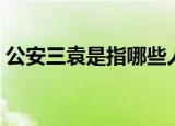 公安三袁是指哪些人（公安三袁是指什么人）