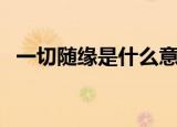 一切随缘是什么意思（一切随缘的意思是）