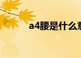 a4腰是什么意思（什么是a4腰）
