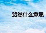 贸然什么意思（词语贸然什么意思）