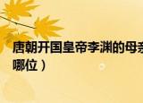 唐朝开国皇帝李渊的母亲是谁（唐朝开国皇帝李渊的母亲是哪位）
