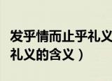 发乎情而止乎礼义是什么意思（发乎情而止乎礼义的含义）