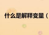 什么是解释变量（解释变量可以怎么用呢）