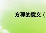 方程的意义（方程的意义是什么）