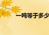 一吨等于多少斤（一吨是多少斤）
