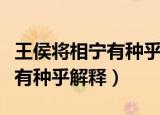 王侯将相宁有种乎的意思是什么（王侯将相宁有种乎解释）