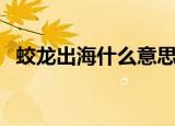 蛟龙出海什么意思（蛟龙出海什么的意思）