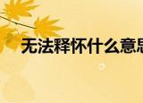 无法释怀什么意思（怎么理解无法释怀）