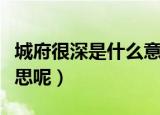 城府很深是什么意思（怎么理解城府很深的意思呢）