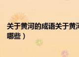 关于黄河的成语关于黄河的成语及意思（关于黄河的成语有哪些）