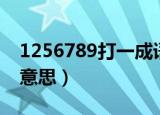 1256789打一成语是什么（1256789成语的意思）