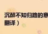 沉醉不知归路的意思（沉醉不知归路的原文及翻译）