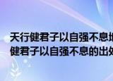 天行健君子以自强不息地势坤君子以厚德载物的意思（天行健君子以自强不息的出处）