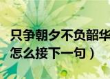只争朝夕不负韶华下一句（只争朝夕不负韶华怎么接下一句）