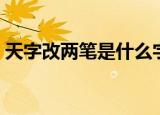 天字改两笔是什么字（天字改两笔答案解析）