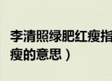 李清照绿肥红瘦指的是什么花（李清照绿肥红瘦的意思）