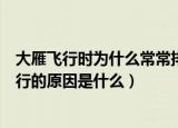 大雁飞行时为什么常常排成人字形或一字形（大雁一字形飞行的原因是什么）