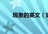 现象的英文（如何用英语表达现象）
