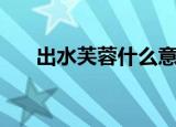 出水芙蓉什么意思（出水芙蓉的解释）