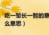 吃一堑长一智的意思解释（吃一堑长一智是什么意思）
