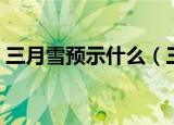 三月雪预示什么（三月下雪有什么注意事项）