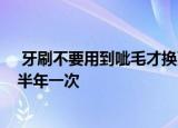  牙刷不要用到呲毛才换更换的频率最好是1、3个月一次 2、半年一次