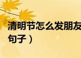 清明节怎么发朋友圈（清明节适合发朋友圈的句子）