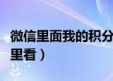 微信里面我的积分在哪里查看（微信积分在哪里看）