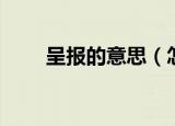 呈报的意思（怎么理解呈报的意思）