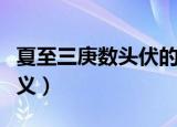 夏至三庚数头伏的意思（夏至三庚数头伏的含义）