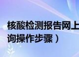 核酸检测报告网上查询（核酸检测报告网上查询操作步骤）