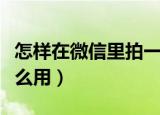 怎样在微信里拍一拍（微信上线拍一拍功能怎么用）