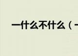 一什么不什么（一什么不什么成语精选）