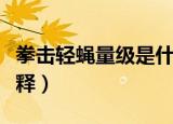 拳击轻蝇量级是什么意思（拳击轻蝇量级的解释）