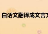 白话文翻译成文言文（翻译成文言文的步骤）