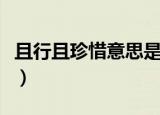 且行且珍惜意思是什么（怎么理解且行且珍惜）