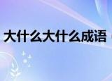 大什么大什么成语（大什么大什么成语精选）