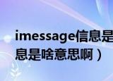 imessage信息是什么意思啊（imessage信息是啥意思啊）