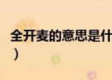 全开麦的意思是什么（全开麦和半开麦的意思）